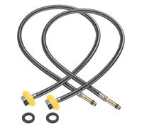 sourcing map 2Pcs 31" Faucet Supply Lines Connector Stainless Steel Braided Long Faucet Connector G1/2 Female Compression Thread x M10 Male Connector for Kitchen Sink Bathroom (Black)