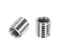 sourcing map 2Pcs 316 Stainless Steel Thread Reducing Nuts, M10x1.5 Male to M8x1.25 Female 10mm Long Metric Repairing Insert Nut Screw Threaded Adapters Sleeve Reducer Conversion Fastener