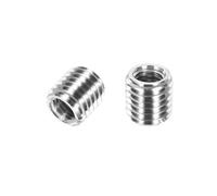sourcing map 2Pcs 316 Stainless Steel Thread Reducing Nuts, M12x1.75 Male to M8x1.25 Female 10mm Long Metric Repairing Insert Nut Screw Threaded Adapters Sleeve Reducer Conversion Fastener