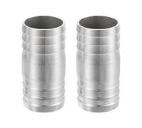 sourcing map 2Pcs 32x65mm Hose Barb Equal Pipe Fitting, 304 Stainless Steel Pipe Adapter Connection Fitting for Vacuum Systems, Industrial Connections, Pneumatic Equipment, Silver