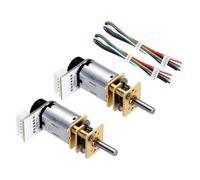 sourcing map 2pcs 35RPM Micro Gear Motor with Encoder, N20 DC3V Gearbox High Torque Electric Reduction Motor for Robot Wheel RC Car