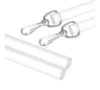 sourcing map 2Pcs 36" Acrylic Drapery Wand, Invisible Curtain Pull Rod with Hook, Universal Tilt Wand Replacement Part for High Hanging Curtain Opening-Closing, Clear