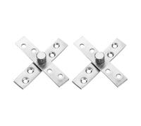 sourcing map 2Pcs 360 Degree Rotating Pivot Hinges, 95 x 18.5mm Stainless Steel Centre Shaft Concealed Hidden Hinge for Home Kitchen Swinging Cabinet Doors, Silver