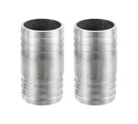 sourcing map 2Pcs 37x65mm Hose Barb Equal Pipe Fitting, 304 Stainless Steel Pipe Adapter Connection Fitting for Vacuum Systems, Industrial Connections, Pneumatic Equipment, Silver
