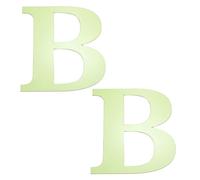 sourcing map 2Pcs 3D Alphabet Mirror Wall Stickers, 3.9" Letter B Self-Adhesive Glow in the Dark Sticker for DIY Party Wedding House Room Bedroom Wall Decoration, Fluorescent Green