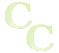 sourcing map 2Pcs 3D Alphabet Mirror Wall Stickers, 3.9" Letter C | Fluorescent Green Self-Adhesive Glow in the Dark Sticker for DIY Party Wedding House Room Bedroom Wall Decoration