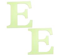 sourcing map 2Pcs 3D Alphabet Mirror Wall Stickers, 3.9" Letter E Self-Adhesive Glow in the Dark Sticker for DIY Party Wedding House Room Bedroom Wall Decoration, Fluorescent Green