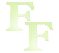 sourcing map 2Pcs 3D Alphabet Mirror Wall Stickers, 3.9" Letter F | Fluorescent Green Self-Adhesive Glow in the Dark Sticker for DIY Party Wedding House Room Bedroom Wall Decoration