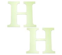 sourcing map 2Pcs 3D Alphabet Mirror Wall Stickers, 3.9" Letter H Self-Adhesive Glow in the Dark Sticker for DIY Party Wedding House Room Bedroom Wall Decoration, Fluorescent Green