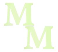 sourcing map 2Pcs 3D Alphabet Mirror Wall Stickers, 3.9" Letter M | Fluorescent Green Self-Adhesive Glow in the Dark Sticker for DIY Party Wedding House Room Bedroom Wall Decoration