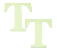 sourcing map 2Pcs 3D Alphabet Mirror Wall Stickers, 3.9" Letter T | Fluorescent Green Self-Adhesive Glow in the Dark Sticker for DIY Party Wedding House Room Bedroom Wall Decoration