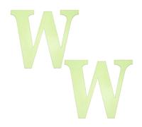 sourcing map 2Pcs 3D Alphabet Mirror Wall Stickers, 3.9" Letter W | Fluorescent Green Self-Adhesive Glow in the Dark Sticker for DIY Party Wedding House Room Bedroom Wall Decoration