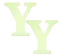 sourcing map 2Pcs 3D Alphabet Mirror Wall Stickers, 3.9" Letter Y Self-Adhesive Glow in the Dark Sticker for DIY Party Wedding House Room Bedroom Wall Decoration, Fluorescent Green