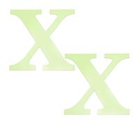 sourcing map 2Pcs 3D Alphabet Mirror Wall Stickers, 5.9" Letter X | Self-Adhesive Glow in the Dark Sticker for DIY Party Wedding House Room Bedroom Wall Decoration, Fluorescent Green