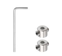 sourcing map 2pcs 3mm Drill Stop Collar Set Depth Stop, Adjustable Stainless Steel Drilling Limit Ring, Anodizing Surface Dowel Shaft Chuck Positioner with Hex Wrench, Silver