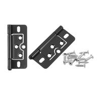sourcing map 2Pcs 3x1.4 Inch Door Hinges Non-Mortise No Noise Bifold Door Hinges Plating for Cabinet Furniture Window Wardrobe with Screw, Dark