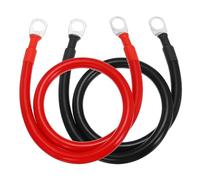 sourcing map 2PCS 4 AWG Battery Cable, 2ft Pure Copper Battery Inverter Cables with 1/2" Ring Terminals for Marine Solar Boat Car RV, Red Black