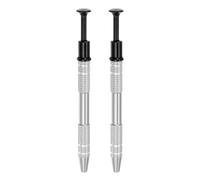 sourcing map 2Pcs 4-Claw Pick up Tool Piercing Ball Grabber Stainless Steel Jeweler's Pick Up Tool 4 Prongs Grabber for IC Chip Electronic Components Parts Nails Clamping, Silver Black
