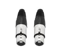 sourcing map 2pcs 4 Pin XLR Female Connector, Microphone Audio Cable Plug Mic Socket Accessories for Mixer, Power Amplifier, Silver-2.72 inch