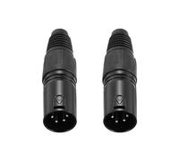 sourcing map 2pcs 4 Pin XLR Male Connector, Microphone Audio Cable Plug Mic Socket Accessories for Mixer, Power Amplifier, Black-2.64 inch