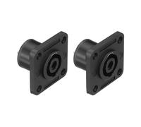 sourcing map 2pcs 4 Pole Speaker Jack Twist Lock, NL4 Connector 1.6 Inch XLR Speaker Female Panel Mount Audio Microphone Plug Socket for NL4 Series, Black