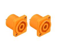 sourcing map 2pcs 4 Pole Speaker Jack Twist Lock, NL4 Connector 1 Inch XLR Speaker Female Panel Mount Audio Microphone Plug Socket for NL4 Series, Orange