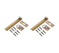 sourcing map 2Pcs 4" Solid Brass Surface Bolt, Concealed Security Slide Latch Door Lock with Screws, Polished French Door Lock for Closet Cabinet Recessed Doors, Bronze