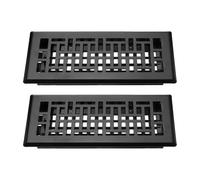 sourcing map 2Pcs 4" x 10" Floor Register, Heavy Duty Carbon Steel Adjustable Floor Vents Decorative Air Vent Covers for Home Bedroom Kitchen, Black