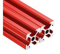 sourcing map 2Pcs 400mm 2020 Aluminum Extrusion Profile, European Standard Anodized Linear Rail for 3D Printer Part, CNC Machine, Linear Rail Guide, Red