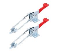 sourcing map 2pcs 40334 Toggle Latch Clamp M6 x 45mm 992lbs Holding Capacity Adjustable Quick Release Pull Latches Galvanized Iron Hasp Clamps for Smoker Lid Jig Tool Box Case Door