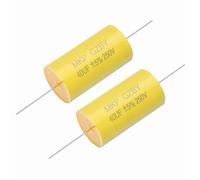 sourcing map 2Pcs 40uf Frequency Divider Capacitor, 250V Axial Audio Speaker Crossover MKP Film Capacitor