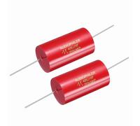 sourcing map 2Pcs 40uf Frequency Divider Capacitor, 250V Axial Audio Speaker Crossover MKP Film Capacitor, Red