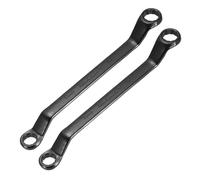 sourcing map 2pcs 45 Degree Offset Box End Wrench 13mm x 16mm Metric 12 Point Chrome Vanadium Steel Double Box Wrenches Long Industrial Grade Torx Box Wrench Repair Tool, Black