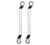 sourcing map 2pcs 45 Degree Offset Box End Wrench 13mm x 16mm Metric 12 Point Mirror Chrome Plated Alloy Steel Double Box Wrenches Long Industrial Grade Torx Box Wrench Repair Tool