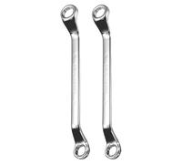 sourcing map 2pcs 45 Degree Offset Box End Wrench 13mmx15mm Metric 12 Point Mirror Chrome Plated Alloy Steel Double Box Wrenches Long Industrial Grade Torx Box Wrench Repair Tool