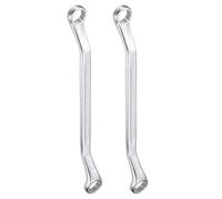 sourcing map 2pcs 45-Degree Offset Box End Wrench 16mm x 17mm 12 Point Metric CR-V Double Box End Wrench Chrome Vanadium Steel Long Offset Torx Box Wrench for Automotive Home Repair Tool