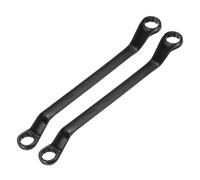 sourcing map 2pcs 45 Degree Offset Box End Wrench 18mm x 21mm Metric 12 Point Chrome Vanadium Steel Double Box Wrenches Long Industrial Grade Torx Box Wrench Repair Tool, Black
