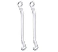 sourcing map 2pcs 45-Degree Offset Box End Wrench 19mm x 21mm 12 Point Metric CR-V Double Box End Wrench Chrome Vanadium Steel Long Offset Torx Box Wrench for Automotive Home Repair Tool