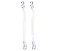 sourcing map 2pcs 45-Degree Offset Box End Wrench 8mm x 10mm 12 Point Metric CR-V Double Box End Wrench Chrome Vanadium Steel Long Offset Torx Box Wrench for Automotive Home Repair Tool