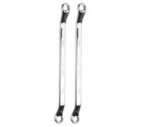 sourcing map 2pcs 45 Degree Offset Box End Wrenches 6mm x 7mm Metric 12 Point Mirror Chrome Plated CR-V Steel Double Box Wrenches Long Industrial Grade Torx Box Wrench Repair Tool