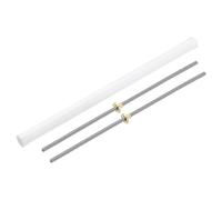 sourcing map 2Pcs 450mm Tr8x8 Lead Screw with Brass Nut (Acme Thread, 2mm Pitch, 4 Starts, 8mm Lead), 304 Stainless Steel Screw Bar Printer Upgrade Parts with Plastic Packaging Tube, Silver