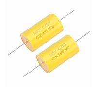 sourcing map 2Pcs 47uf Frequency Divider Capacitor, 250V Axial Audio Speaker Crossover MKP Film Capacitor