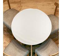 sourcing map 2Pcs 48-inch Fitted Vinyl Tablecloth, Clear Round Table Cover with Elastic Edge, Waterproof Stretchable Table Protector Fit 36"-44" Diameter for Picnic Camping Outdoor