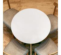 sourcing map 2Pcs 48-inch Round Fitted Tablecloth with Elastic Edge, Round PVC Table Cloth Waterproof Stretchable Vinyl Tables Cover Fit 35"-43" Diameter for Picnic Camping Outdoor, Beige