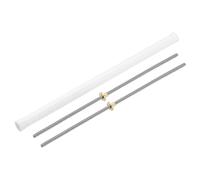 sourcing map 2Pcs 480mm Tr8x2 Lead Screw with Brass Nut (Acme Thread, 2mm Pitch, 1 Starts, 2mm Lead), 304 Stainless Steel Screw Bar Printer Upgrade Parts with Plastic Packaging Tube, Silver