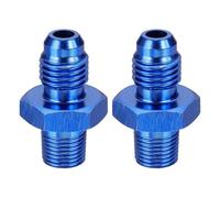 sourcing map 2Pcs 4AN Male Flare to 1/8" NPT Pipe Fitting, Aluminum Straight Male Union Coupler Connector Fuel Hose Adapter for Automotive, Blue