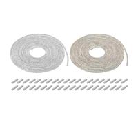 sourcing map 2Pcs 4mm x 5m Shoe Laces Hoodie String Glitter Cords Rhinestone Tube Rope Bling Crystal String with Aglets for DIY Sneakers Sweaters Sweatpants Decoration Gold White+Silver