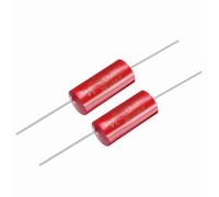 sourcing map 2Pcs 4uf Frequency Divider Capacitor, 250V Axial Audio Speaker Crossover MKP Film Capacitor, Red