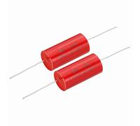 sourcing map 2pcs 4uf Frequency Divider Capacitor, 250V Red Axial Audio Speaker Crossover MKP Film Capacitor