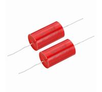 sourcing map 2pcs 5.6uf Frequency Divider Capacitor, 250V Red Axial Audio Speaker Crossover MKP Film Capacitor